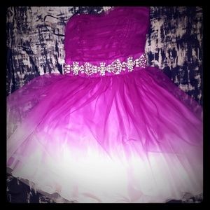 Purple beaded Homecoming dress